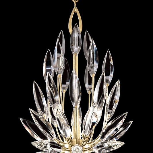 12-Inch Crystal Lily Bud Pendant / Silver