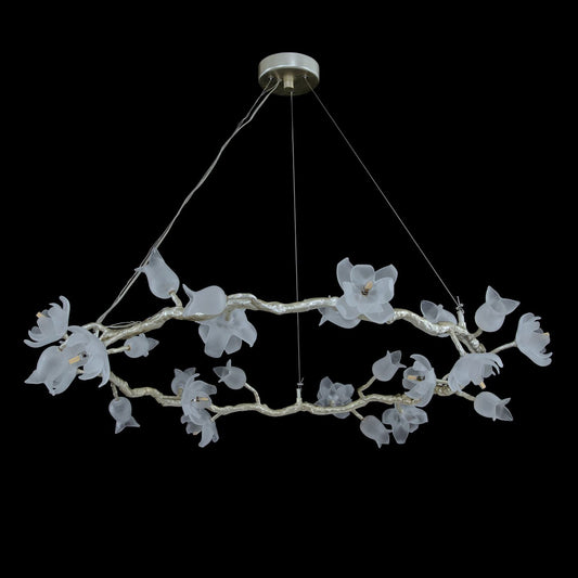 12-Light Magnolia Glass Halo Chandelier