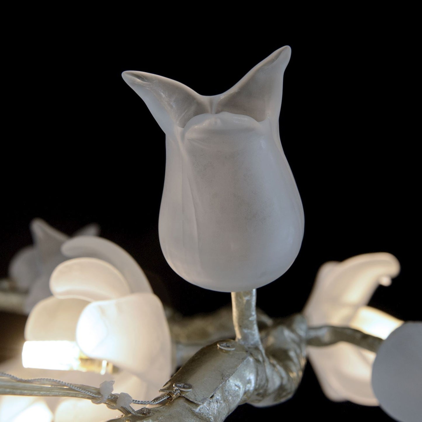 12-Light Magnolia Glass Halo Chandelier