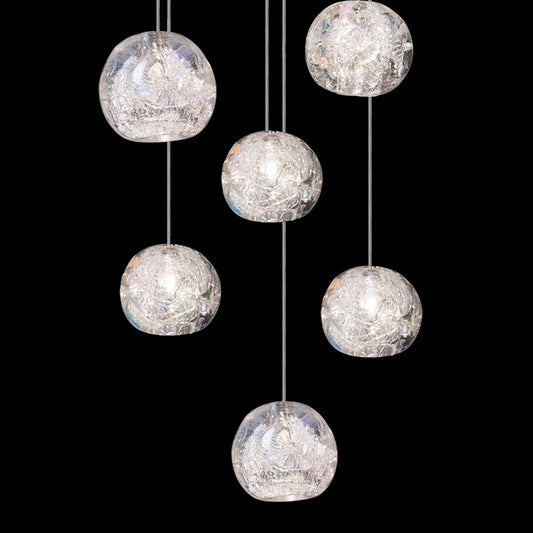 14-Inch Dichroic Crystal Round Pendant / Silver