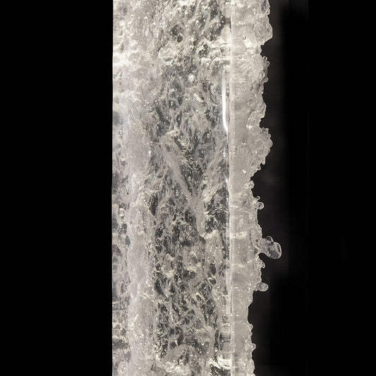 7.75-Inch Textured Cast Crystal LED Pendant / Black / Gold Leaf