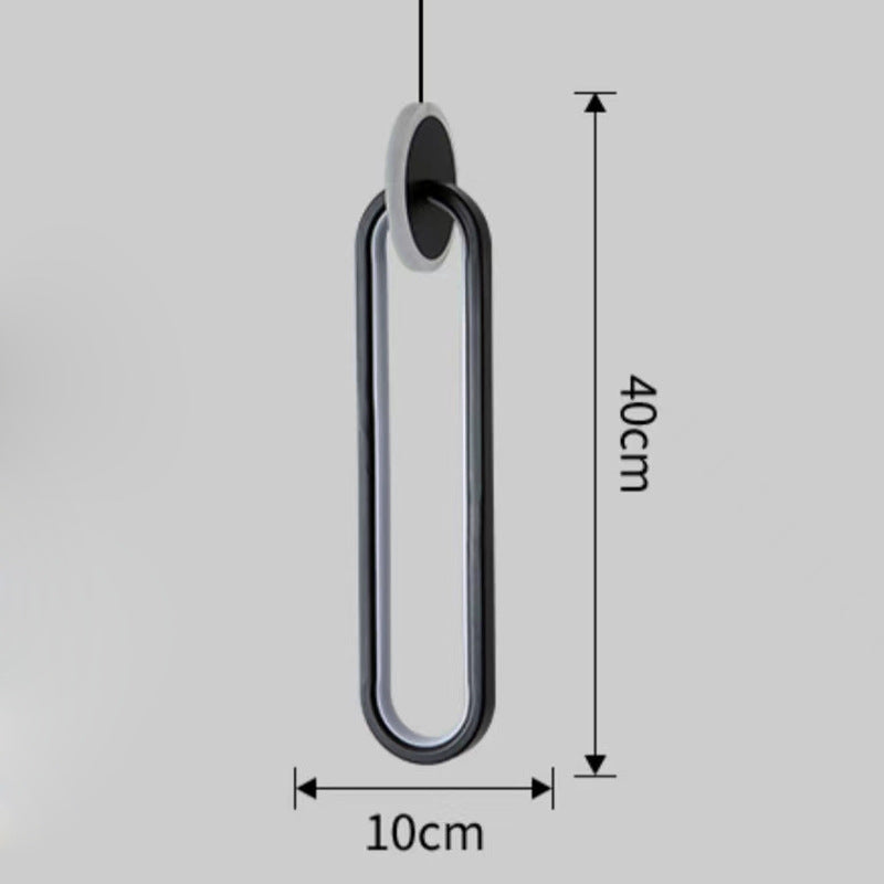 Double-Ring Black LED Pendant Light