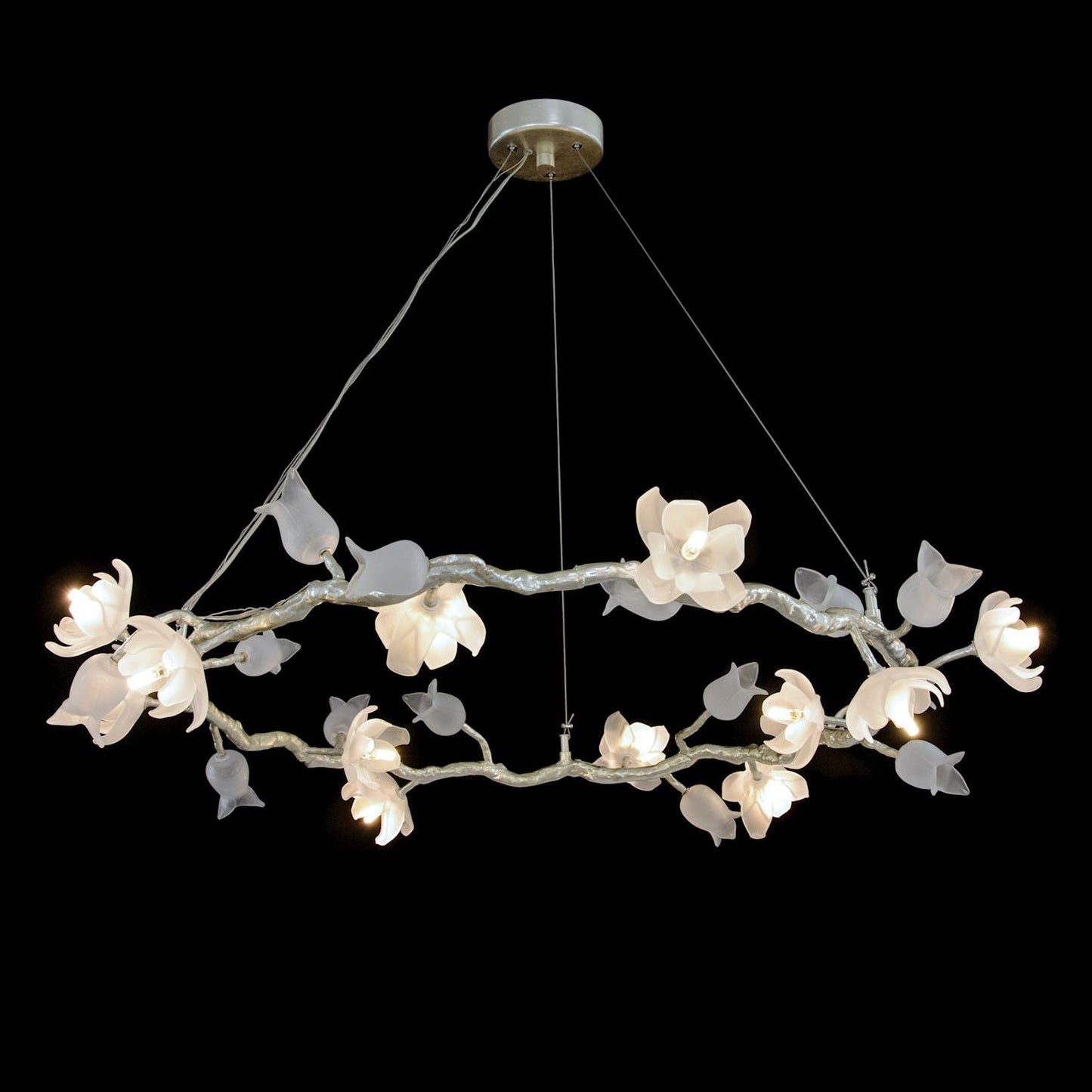 12-Light Magnolia Glass Halo Chandelier / Default Title