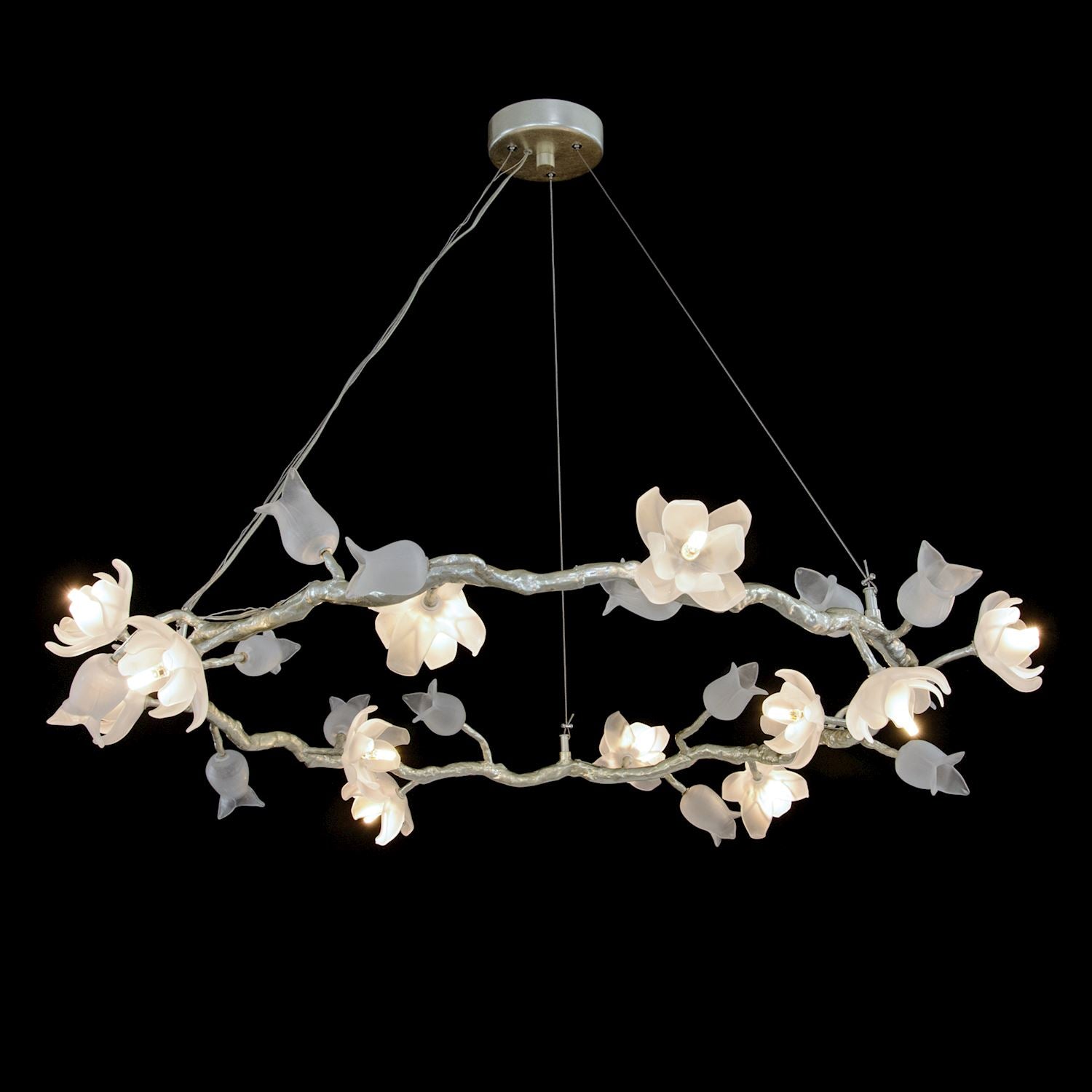 12-Light Magnolia Glass Halo Chandelier / Default Title