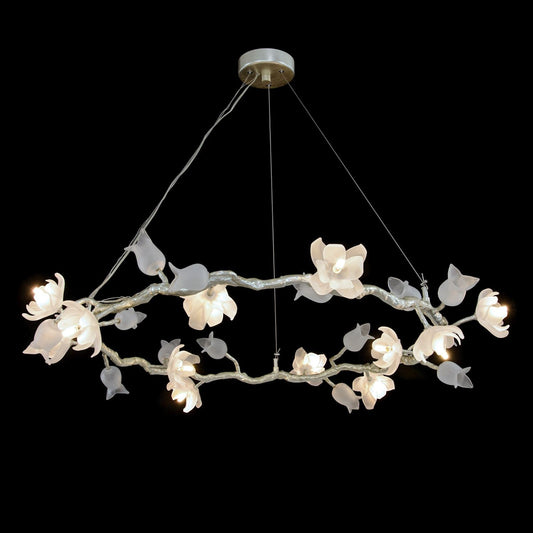 12-Light Magnolia Glass Halo Chandelier / Default Title