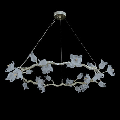 12-Light Magnolia Glass Halo Chandelier