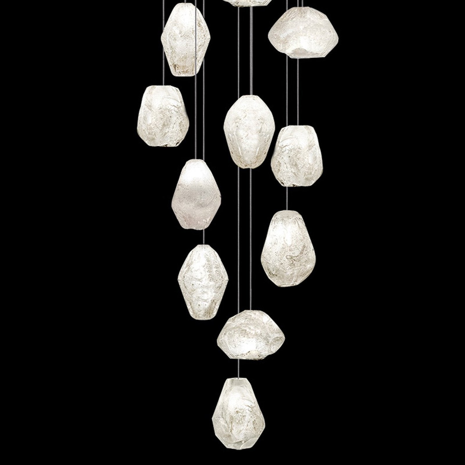 19-Inch Clear Quartz Square Pendant Light / Silver