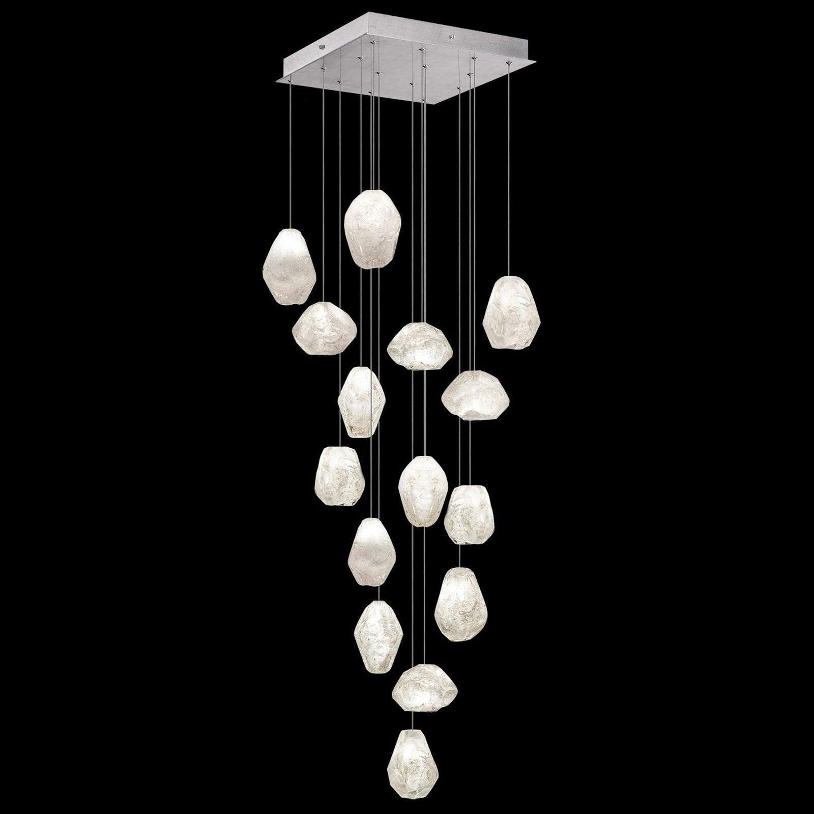 19-Inch Clear Quartz Square Pendant Light