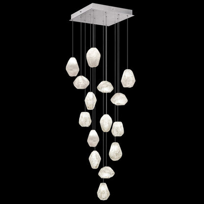 19-Inch Clear Quartz Square Pendant Light