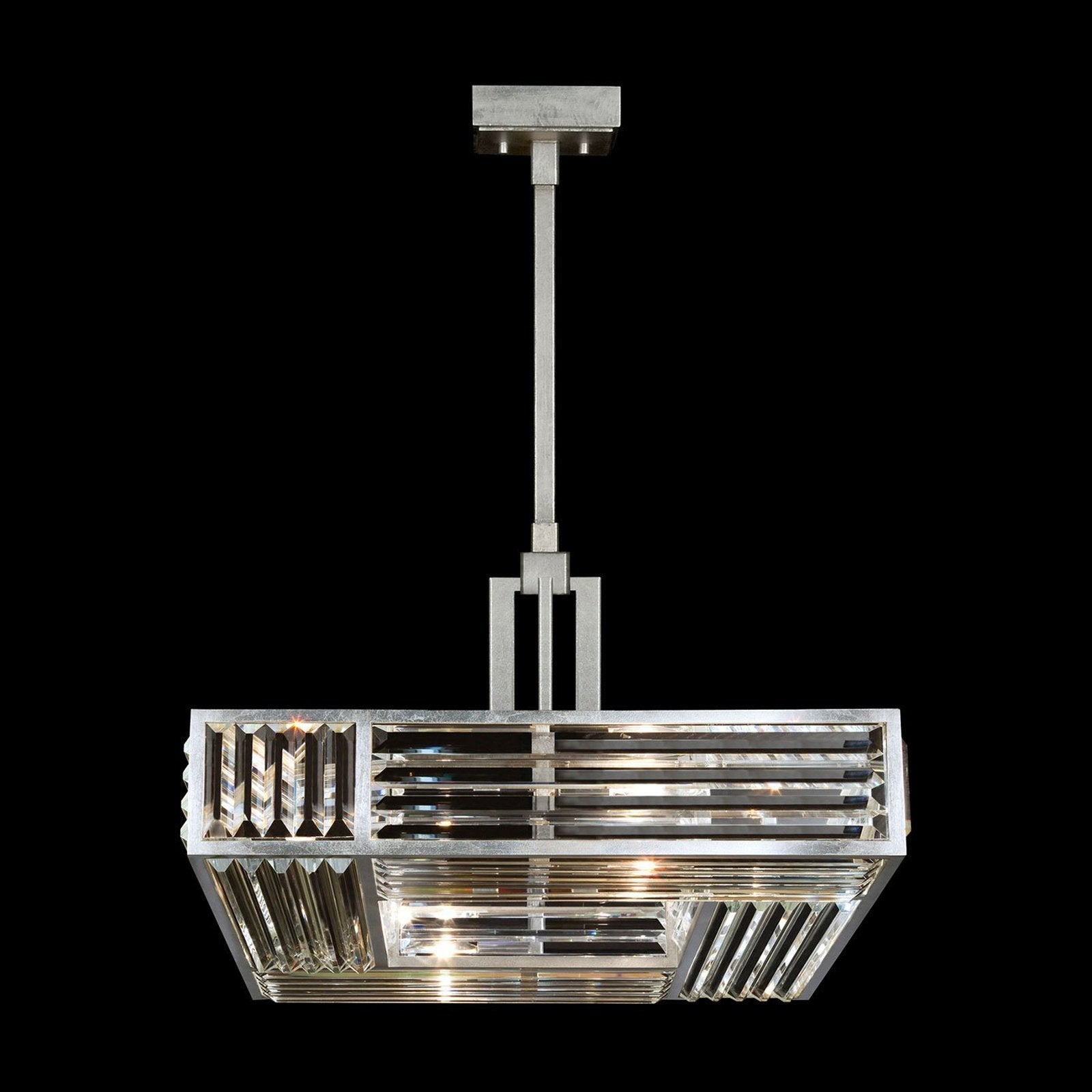 25-Inch Crystal Panel Square Pendant