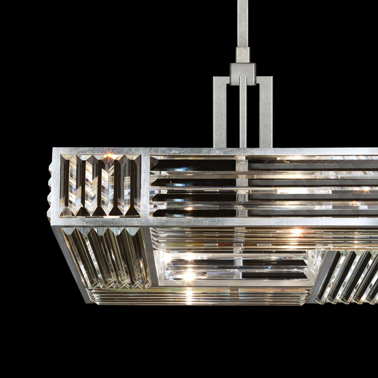 25-Inch Crystal Panel Square Pendant