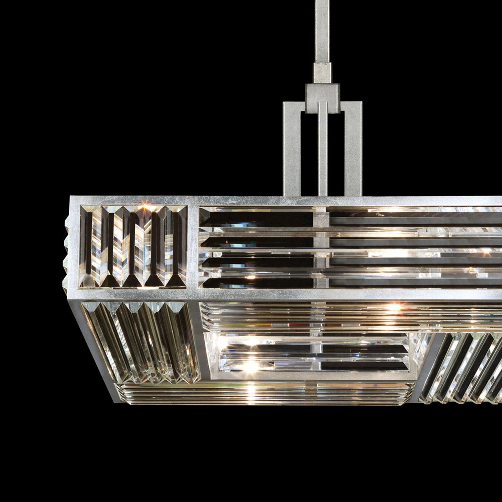 25-Inch Crystal Panel Square Pendant