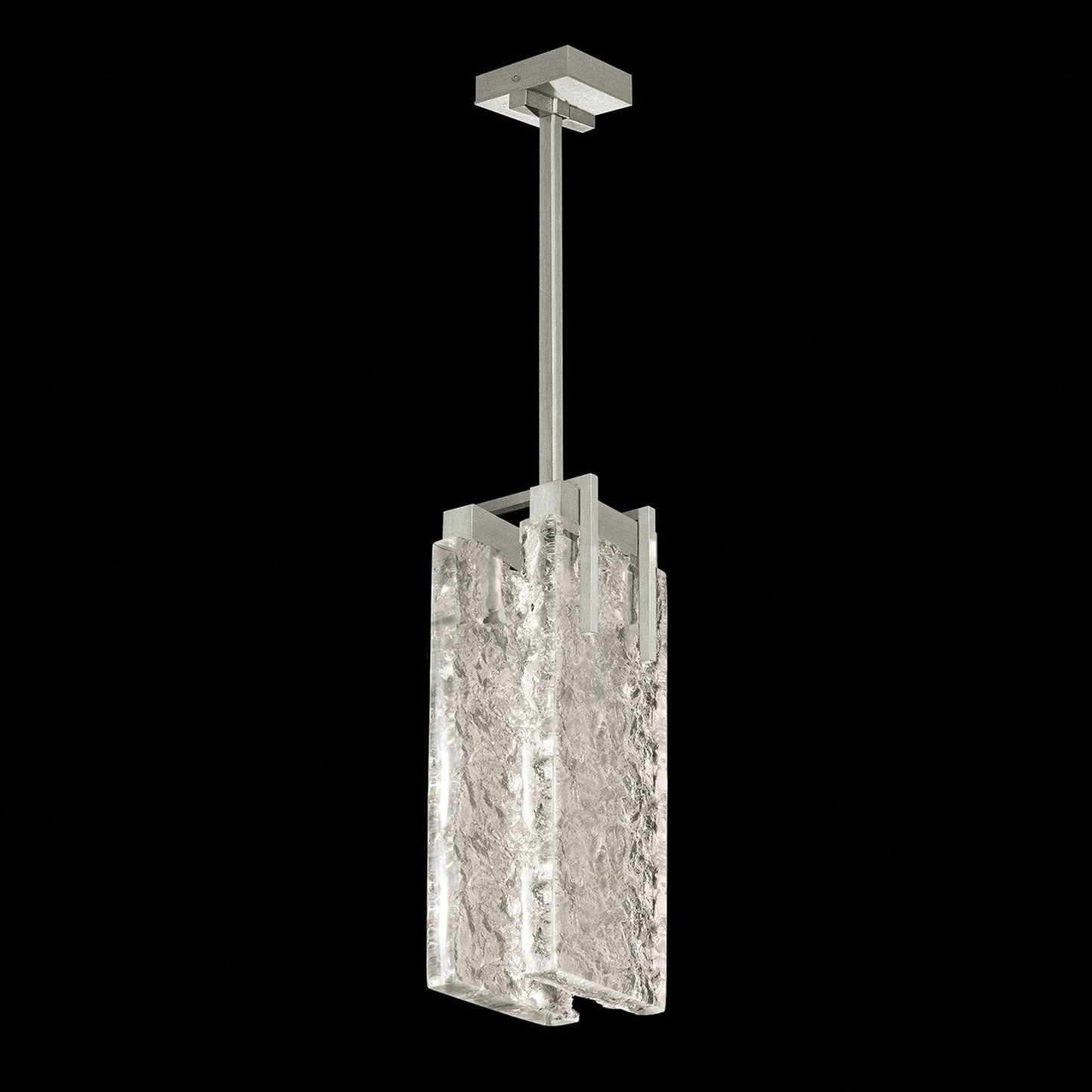 7.75-Inch Textured Cast Crystal LED Pendant / Gold / Clear