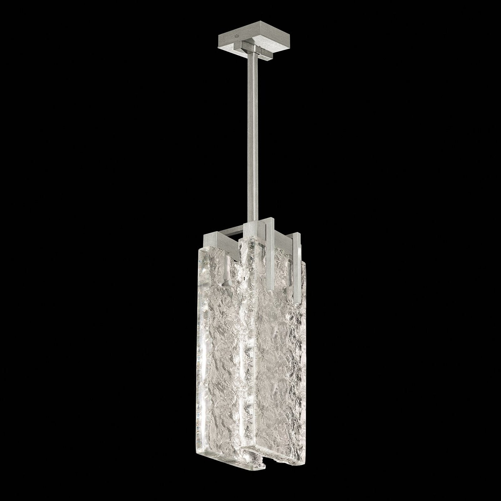 7.75-Inch Textured Cast Crystal LED Pendant / Gold / Clear