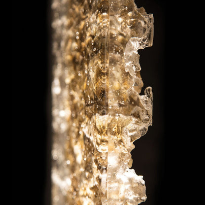 7.75-Inch Textured Cast Crystal LED Pendant / Silver / Gold Leaf