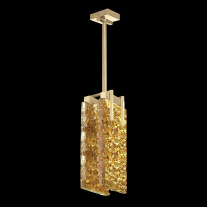 7.75-Inch Textured Cast Crystal LED Pendant