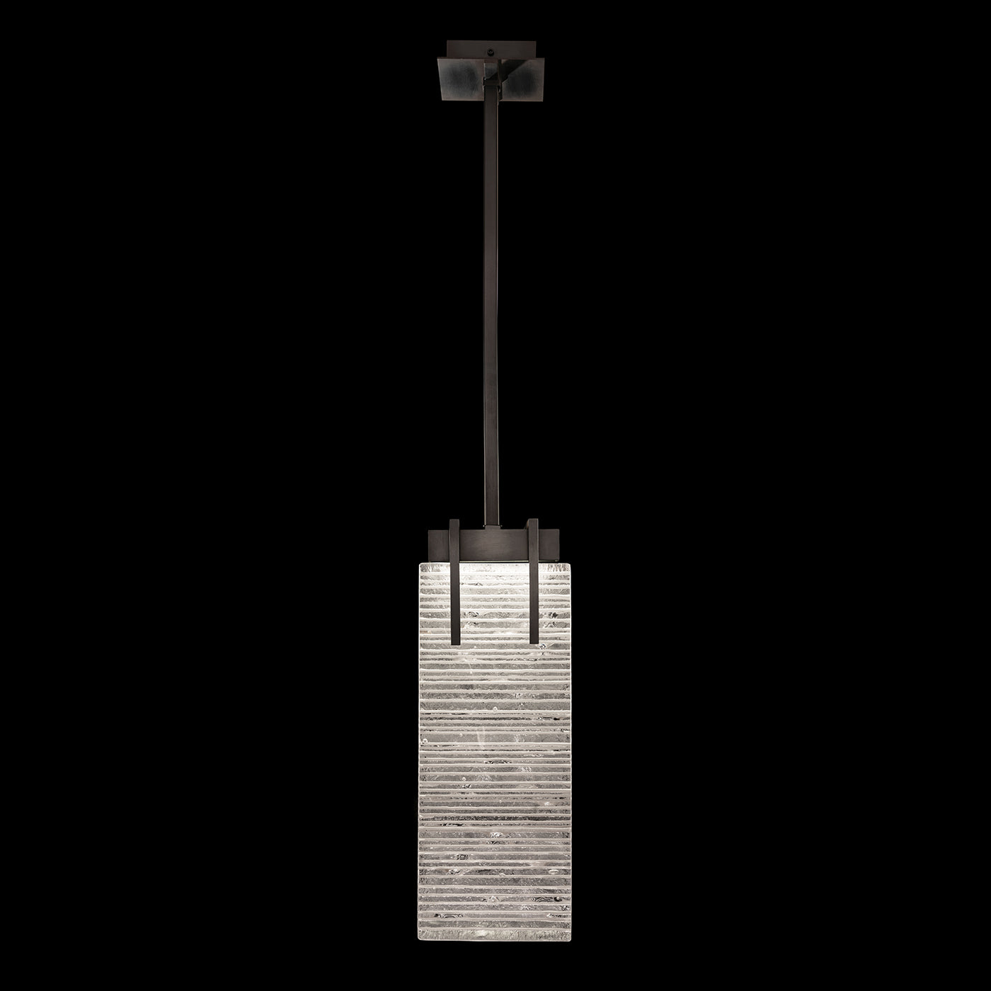 7.75-Inch Textured Cast Crystal LED Pendant