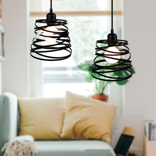 Adjustable Black Iron LED Pendant Light / B Style black