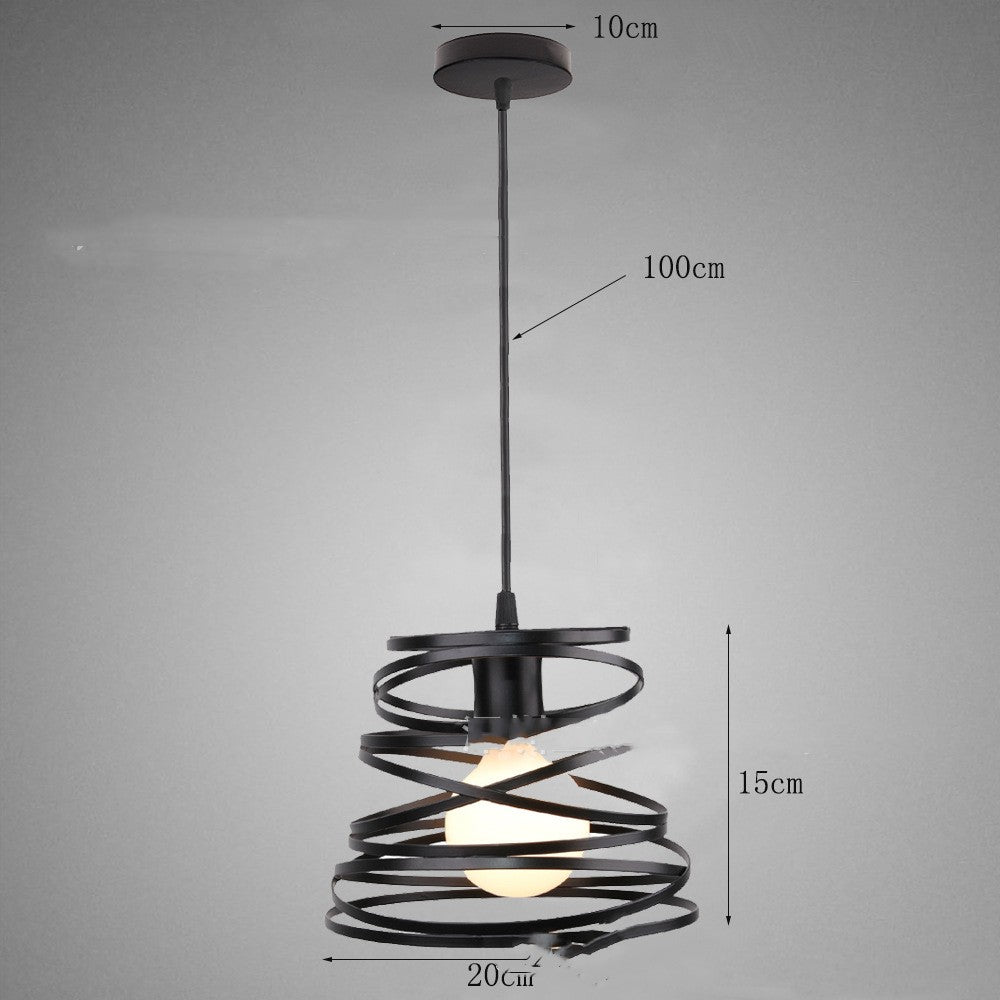 Adjustable Black Iron LED Pendant Light / D style black