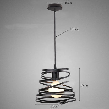 Adjustable Black Iron LED Pendant Light / D style black