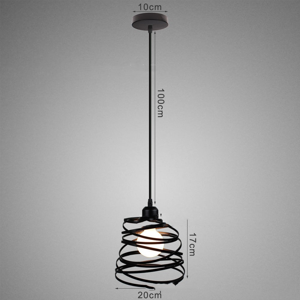 Adjustable Black Iron LED Pendant Light / C Green and black large