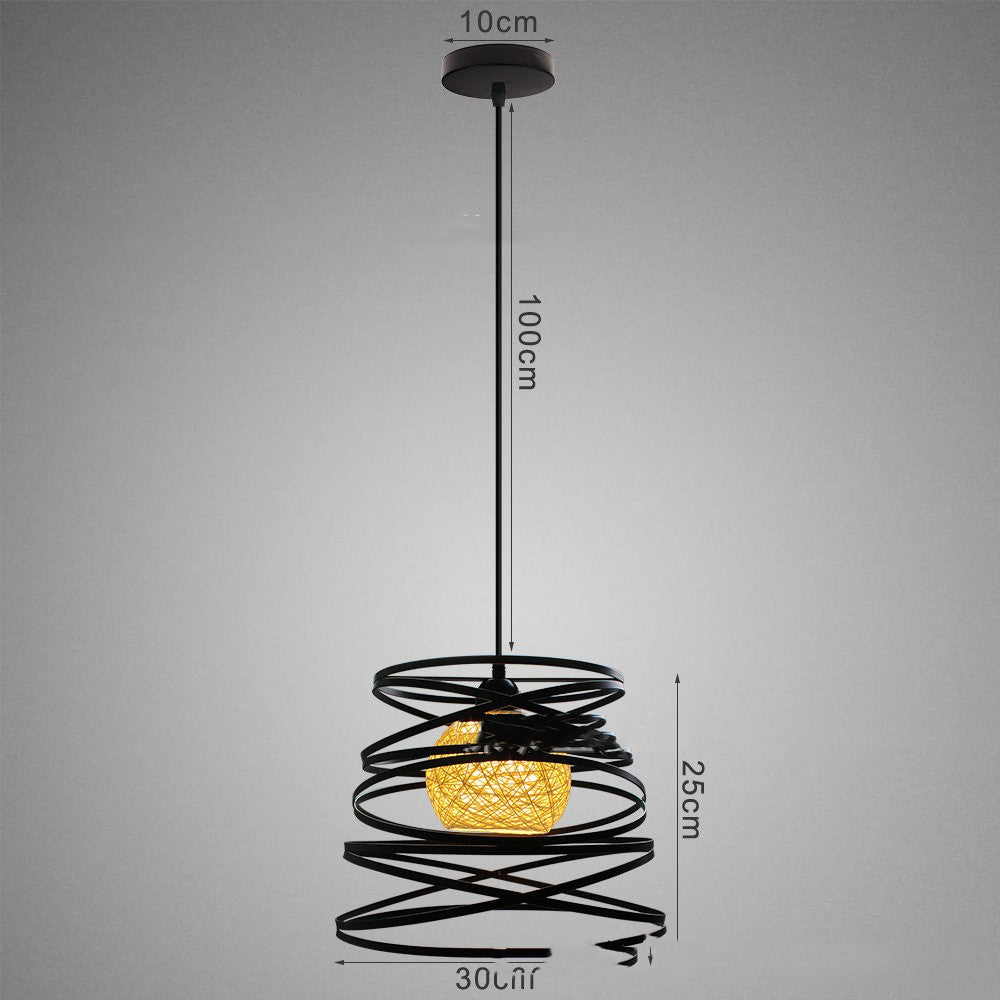 Adjustable Black Iron LED Pendant Light