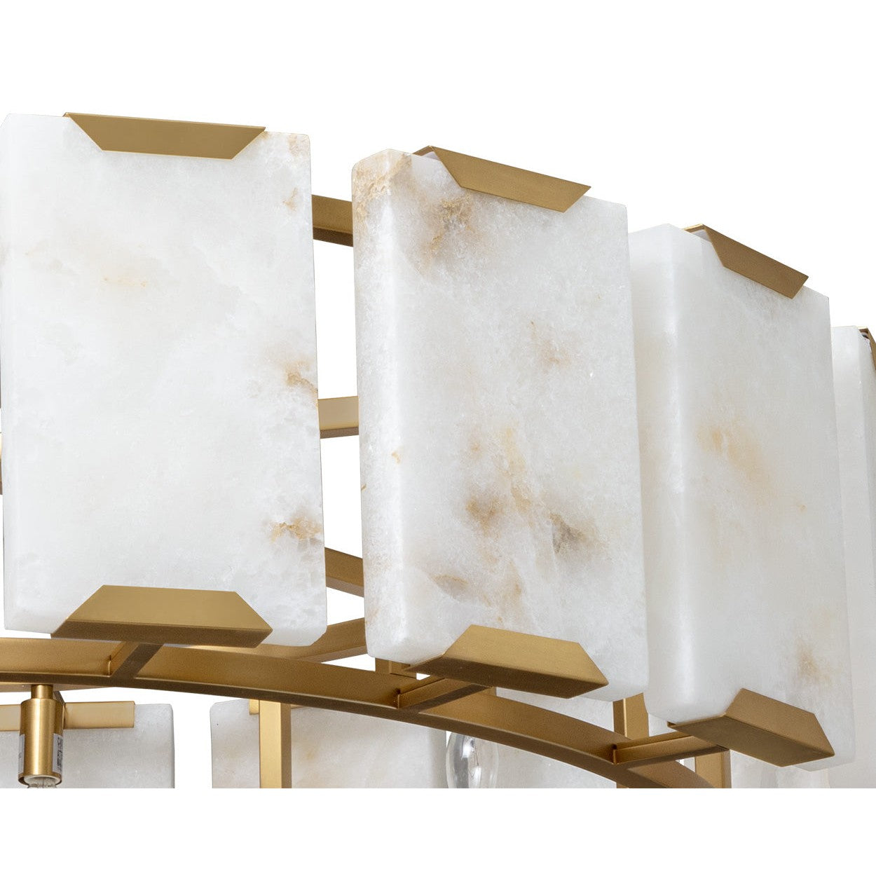 Alabaster Panel Brushed Gold Chandelier