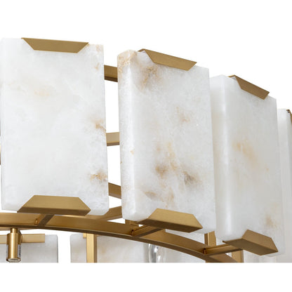 Alabaster Panel Brushed Gold Chandelier