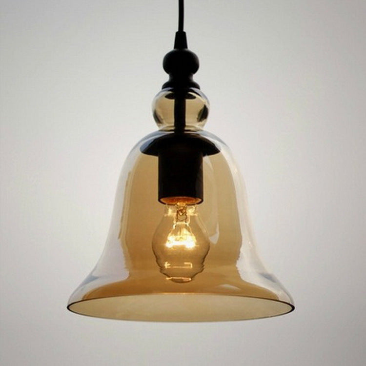 Bell-Shaped Glass Pendant Light / Light Source Not Included / Transparent Color