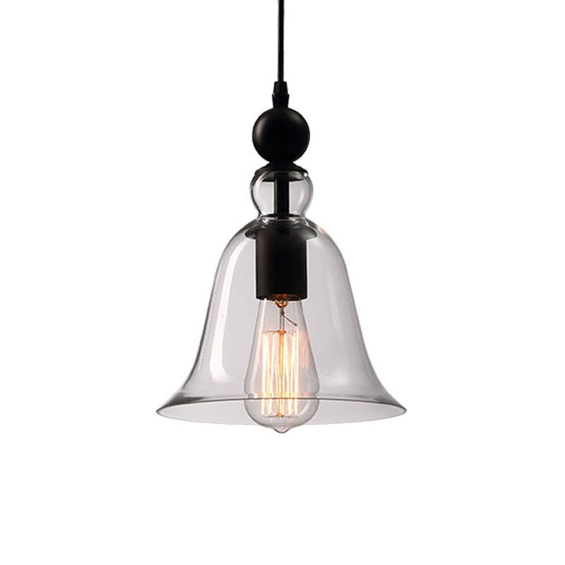 Bell-Shaped Glass Pendant Light