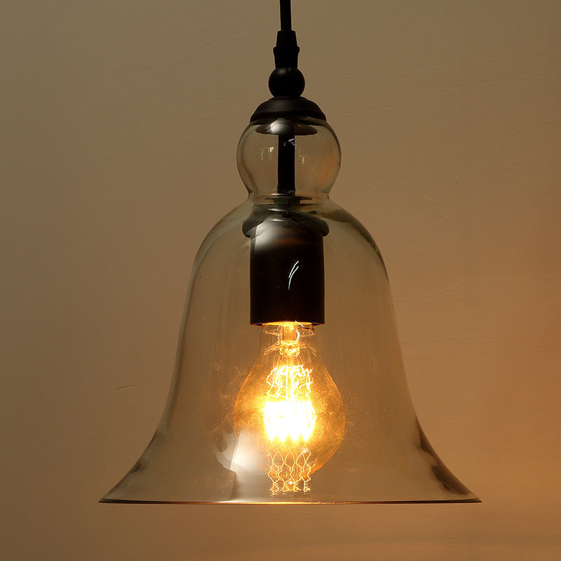 Bell-Shaped Glass Pendant Light