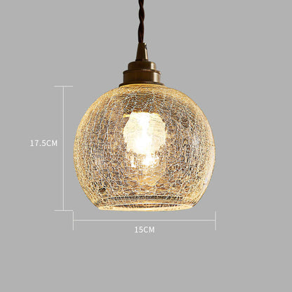 Brass Glass Globe Pendant Light