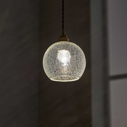 Brass Glass Globe Pendant Light / Size 17.5 * 15cm / Warm Light