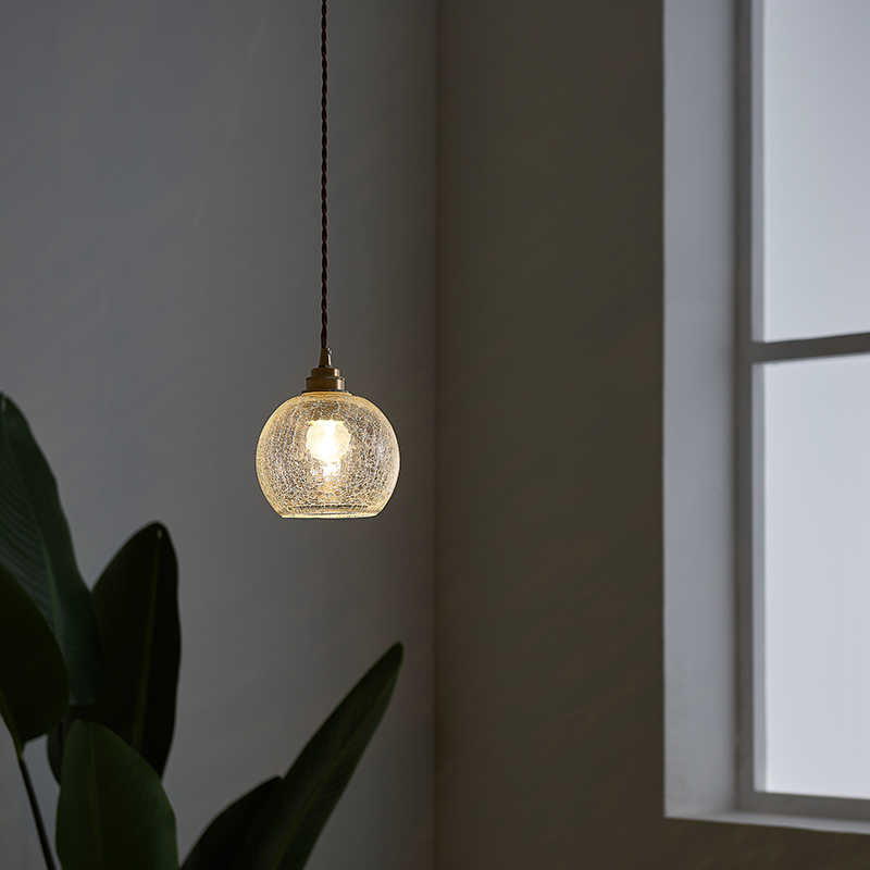 Brass Glass Globe Pendant Light / Size 17.5 * 15cm / Tricolor Light