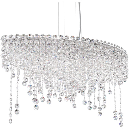 Crystal Strand Circular Linear Pendant Light
