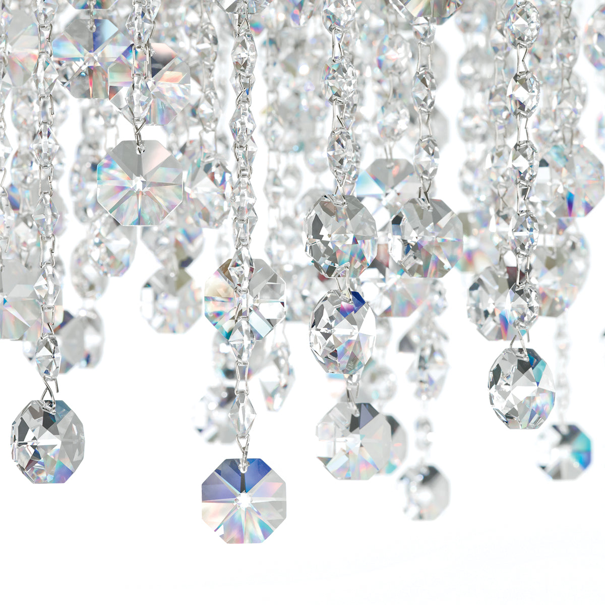 Crystal Strand Circular Linear Pendant Light