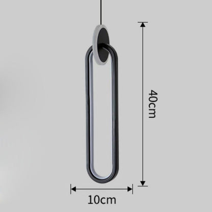 Double-Ring Black LED Pendant Light