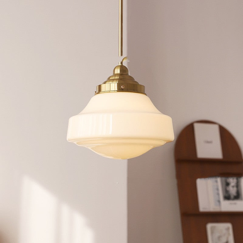 Retro Chrome or Copper Pendant Light / No Stroboscope Warm Light / Copper A Style 30x50cm
