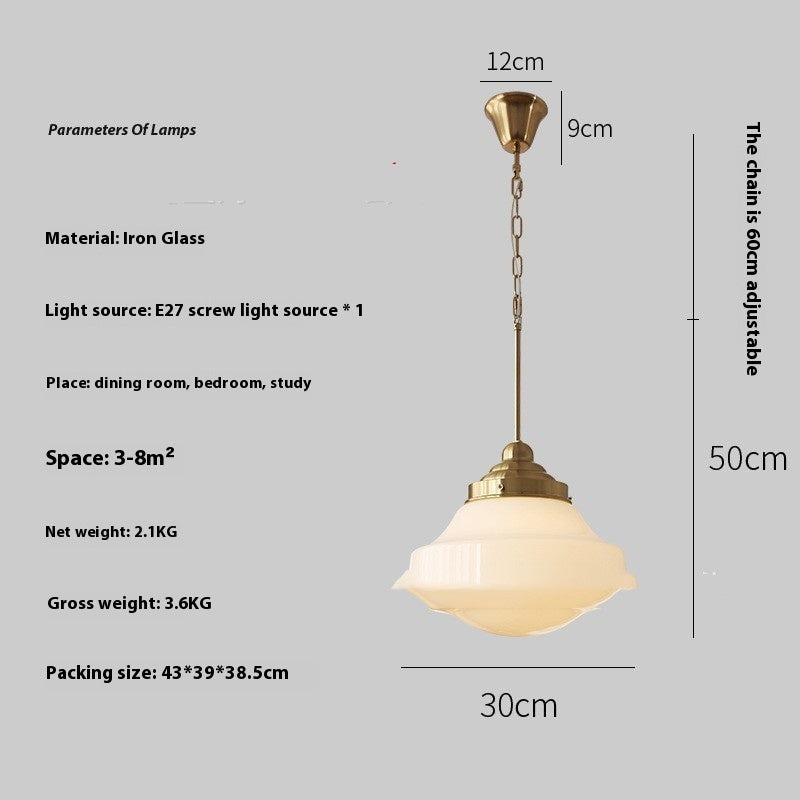 Retro Chrome or Copper Pendant Light / No Stroboscope Warm Light / Copper B Style 34x53cm