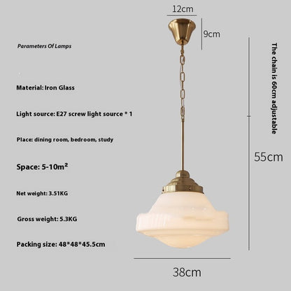 Retro Chrome or Copper Pendant Light / No Stroboscope Warm Light / Chrome A Style 38x55cm