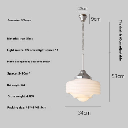 Retro Chrome or Copper Pendant Light / No Stroboscope Warm Light / Chrome A Style 30x50cm