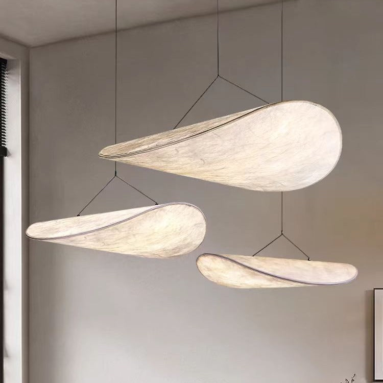 Silk Shade Adjustable LED Pendant Light / Tricolor Light / 40cm