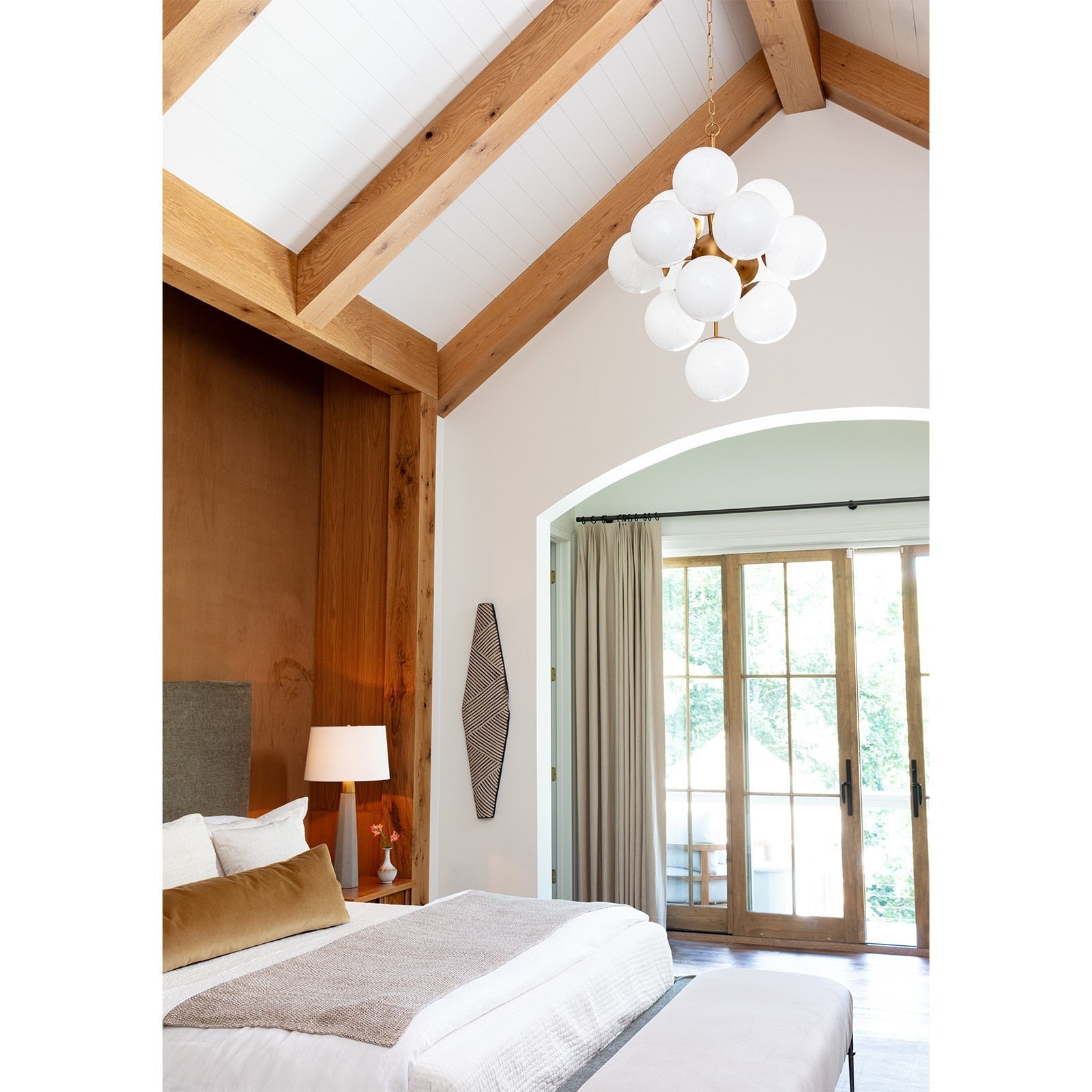 Three-Foot Swirl Glass Globe Chandelier