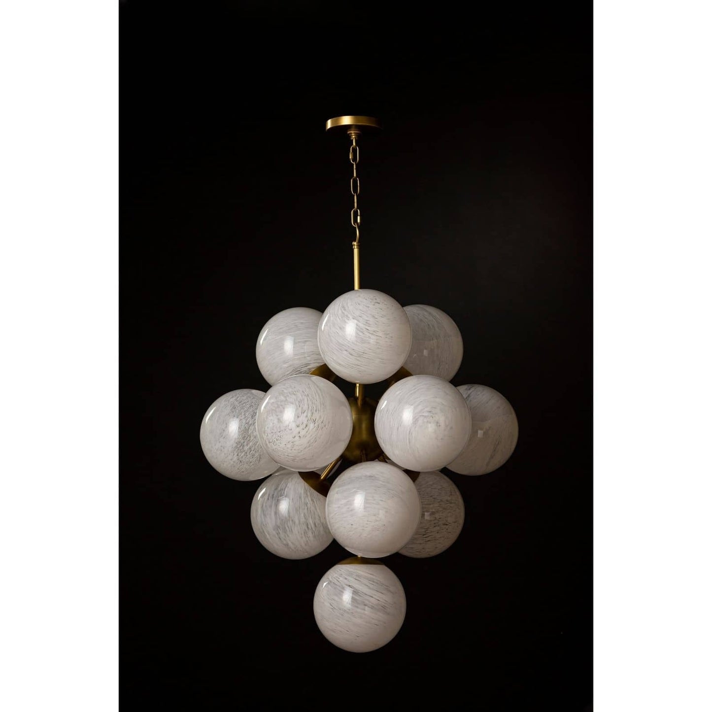 Three-Foot Swirl Glass Globe Chandelier